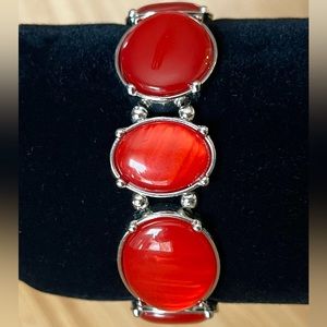 ❤Red Marbled Stone Fashion Stretch Bracelet❤